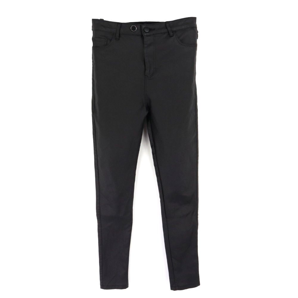 Apperloth Skinny Pants Womens Size S Shimmering Black Stretch‎ Polyester Pockets